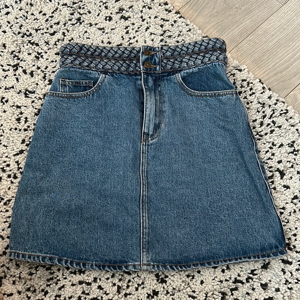KOOKAI DENIM SKIRT - BRAIDED DETAILING